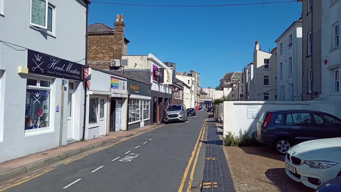 Mark Lane, Eastbourne town centre. The picture does not show the incident.