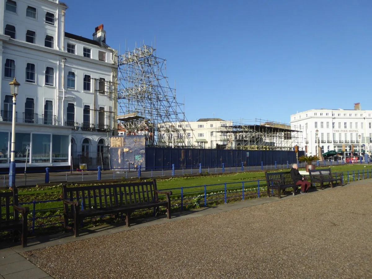 The seafront site of the Claremont Hotel, destroyed by fire in 2019. It is site 9 in the draft Local Plan, allocated for 65 flats with the original facade restored