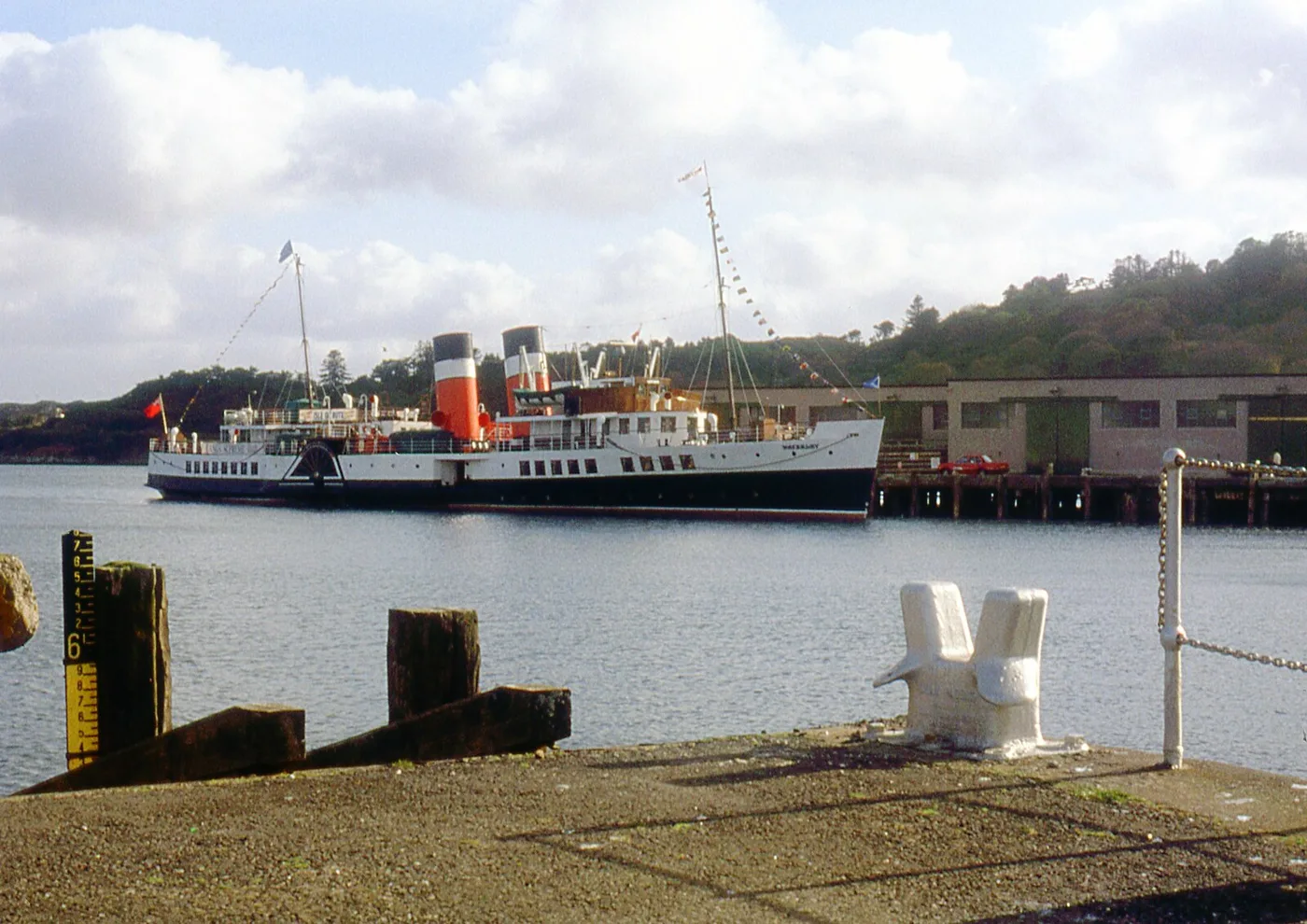 PS Waverley alongside at Stornoway. The paddle steamer boards from the landing stage at Eastbourne Pier for both September calls